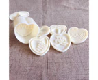 7Pcs/Set Mooncake Mold Non-stick Easy to Demold ABS Love Heart Shape Pastry Stamps for Autumn Festival-1