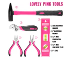 Monika 159PCS Pink Tool Kit Portable Household Tool Set Dual Temp Glue Gun Stick