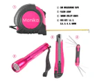 Monika 159PCS Pink Tool Kit Portable Household Tool Set Dual Temp Glue Gun Stick