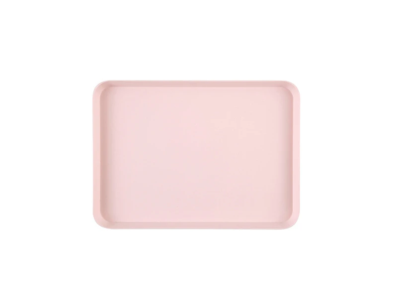 Anti-slid Base Stackable Serving Tray Multi-use Smooth Surface Plastic Fruit Tray for Home-Pink - Pink
