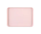 Anti-slid Base Stackable Serving Tray Multi-use Smooth Surface Plastic Fruit Tray for Home-Pink - Pink