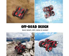 Amphibious 2.4 GHz Remote Control Boat Waterproof RC Monster Truck Stunt Car Toys for 5-10 Year Old kids (Red)