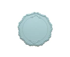 Exquisite Round Shape Cup Coaster Flexible Anti-scalding Silicone Cup Mat for Home-Light Blue - Light Blue