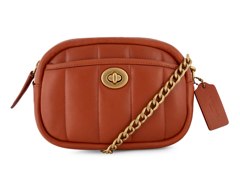 Coach Quilted Camera Crossbody Bag - Canyon