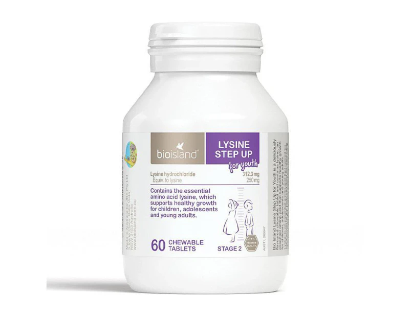 Bio Island-Lysine Step Up for Youth 60 Chewables