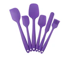 1 Set Good Flexibility Utensils Set One Piece Design Silicone Flour Cream Baking Utensils Set Baking Tool-Purple
