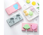 Cactus Carrot Rocket Deer Ice Cream Lolly Mold with Lid Silicone DIY Mould Tool-Pink Vegetable Fruit