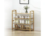 4 Tiers Layers Bamboo Shoe Rack Storage Organizer Wooden Shelf Stand Shelves