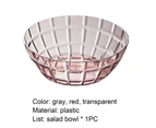 Salad Bowl Eco-friendly Large Capacity Plastic Snack Serving Salad Bowl for Home-Red - Red