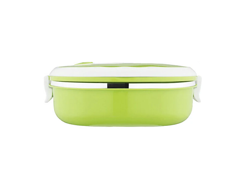 1/2 Layer Rectangle Stainless Steel Thermal Lunch Box Food Storage Container-Green - Green