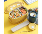 1/2-Tiers Portable Lunch Box Sealed Bento Picnic Large Capacity Food Container-Pink Single Layer