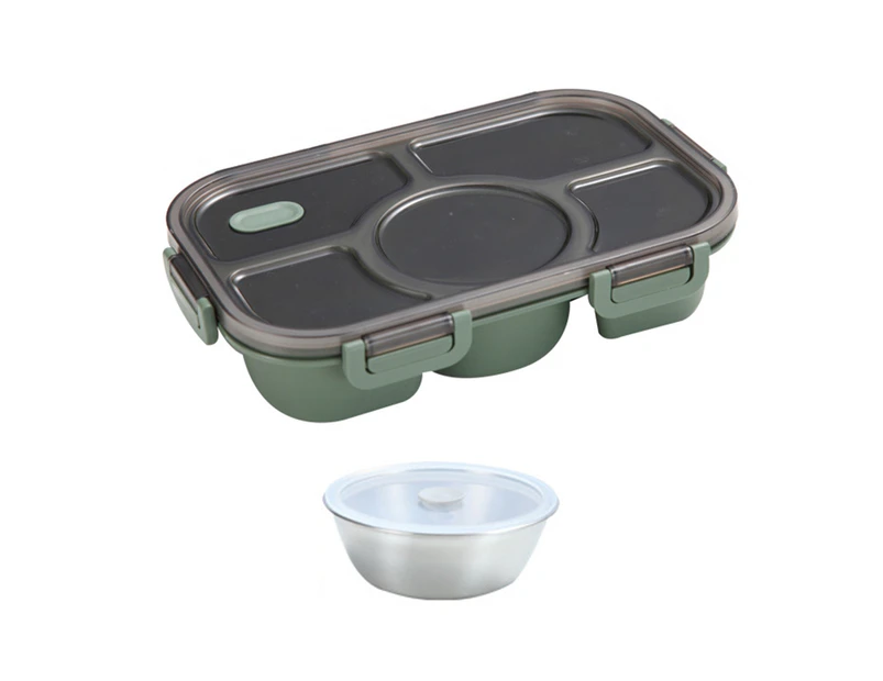Lunch Holder Box Multi-grid BPA Free Large Capacity Portable Sandwich Box Salad Food Containers for School-Green B