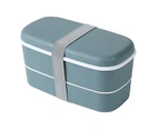Food Container 2 Layer Heat Resistant Microwaveable Safe Multifunctional Food Container for Outdoor-Atrovirens