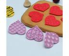 1 Set Cookie Cutter Heart Shape Non-stick Plastic Valentines Day Biscuit Mold Kitchen Tools