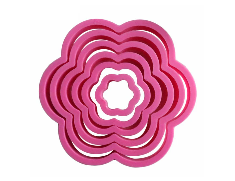 1 Set Cookie Cutters Flower Shape DIY Plastic Pentagram Hearts Baking Mould Stencils for Kids-Flower