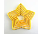 1 Set Cookie Cutters Flower Shape DIY Plastic Pentagram Hearts Baking Mould Stencils for Kids-Pentagram