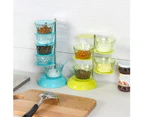 4/5-Layer Rotating Vertical Salt Sugar Seasoning Box Storage Can Spice Case Jar-Light Blue 5-Layers