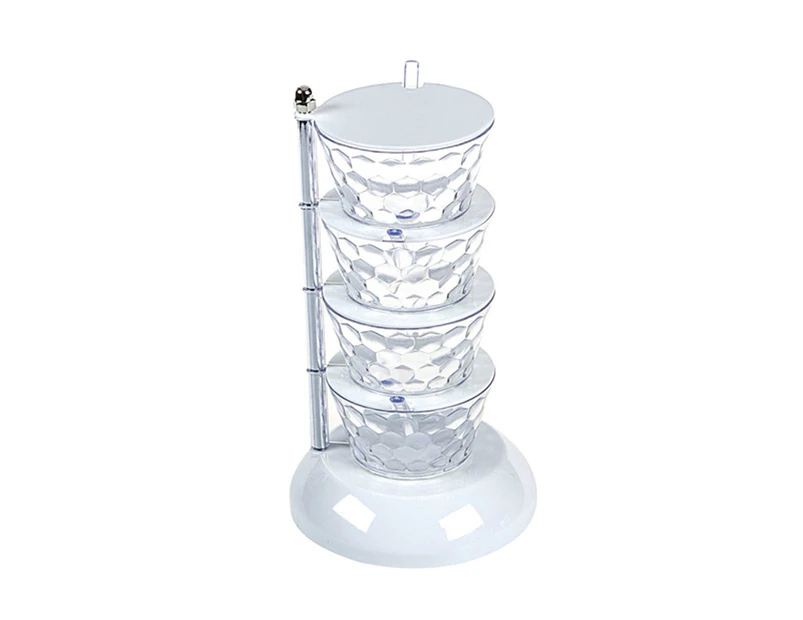 Rotatable Multi-layer Vertical Seasoning Box Jars Home Kitchen Tool Accessory-Clear - Clear