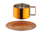 200ml Coffee Mugs Polished Rust-proof Stainless Steel Stylish Tea Milk Beer Cup with Handle for Kitchen-Multicolor Red