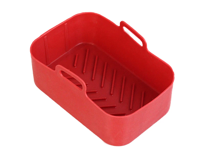 Baking Pan Large Capacity Microwaved BPA Free Long-lasting Soft Fryer Silicone Pan Bakeware Supplies -Red