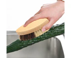 Cleaning Brush Multi-purpose Labor-saving Bamboo Eco-friendly Sisal Coconut Fiber Elliptical Dish Brush for Kitchen
