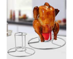 Chicken Rack Heat Resistant Anti-rust Metal Labor-saving Grilling Roaster Holder for BBQ-B