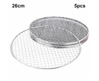 5Pcs/Set Round Disposable BBQ Grill Rack Roast Net Grate Barbecue Baking Pan
