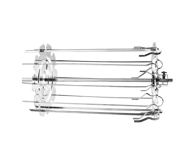 Barbecue Cage Innovative Delicate Stainless Steel Rotating Drill Foods Skewer Oven Accessories for Picnic-Short