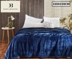 Daniel Brighton 220x220cm Mink Plush Blanket - Navy Blue 1