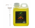 ORGANIC SWEET ALMOND OIL, COLD-PRESSED, 100% PURE, NATURAL (Cosmetic & Pharmaceutical  grade) - 1L, With Pump
