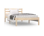 Bed Frame Solid Wood Pine 90x190 cm 3FT Single - Brown