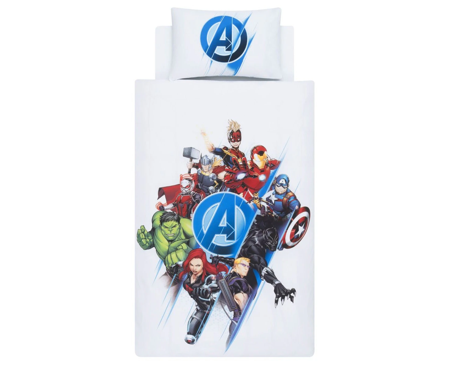 Marvel Avengers Group 100% Cotton Single Duvet Cover/Doona/Quilt and Pillowcase Set