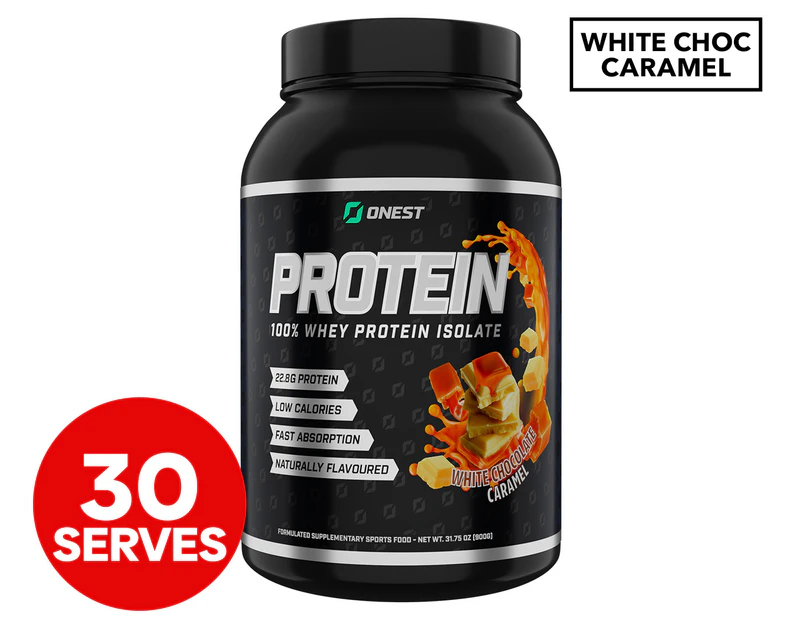 Onest Protein 100% Whey Protein isolate White Chocolate/Caramel 900g / 30 Serves