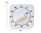 Novelty White Square 60-Minutes Mechanical Timer Reminder Counting for Kitchen