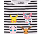 Pokemon Girls Striped T-Shirt (Black/White) - NS6778