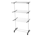 Laundry Clothes Garment Rack Airer Dryer With Wheels - 3 Tiers
