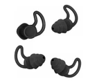 Three Layer Reusable Silicone Ergonomic Sleeping Aid Ear Plugs - Black