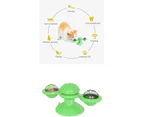 Interactive Cat Toy Rotating Windmill Teasing Scratching Tickling Hairbrush, Chew Toy with Twinkle Ball Catnip