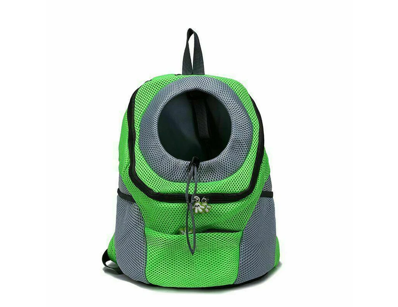 Portable Shoulder Backpack Carrier Pets Travel Mesh Bag - Green