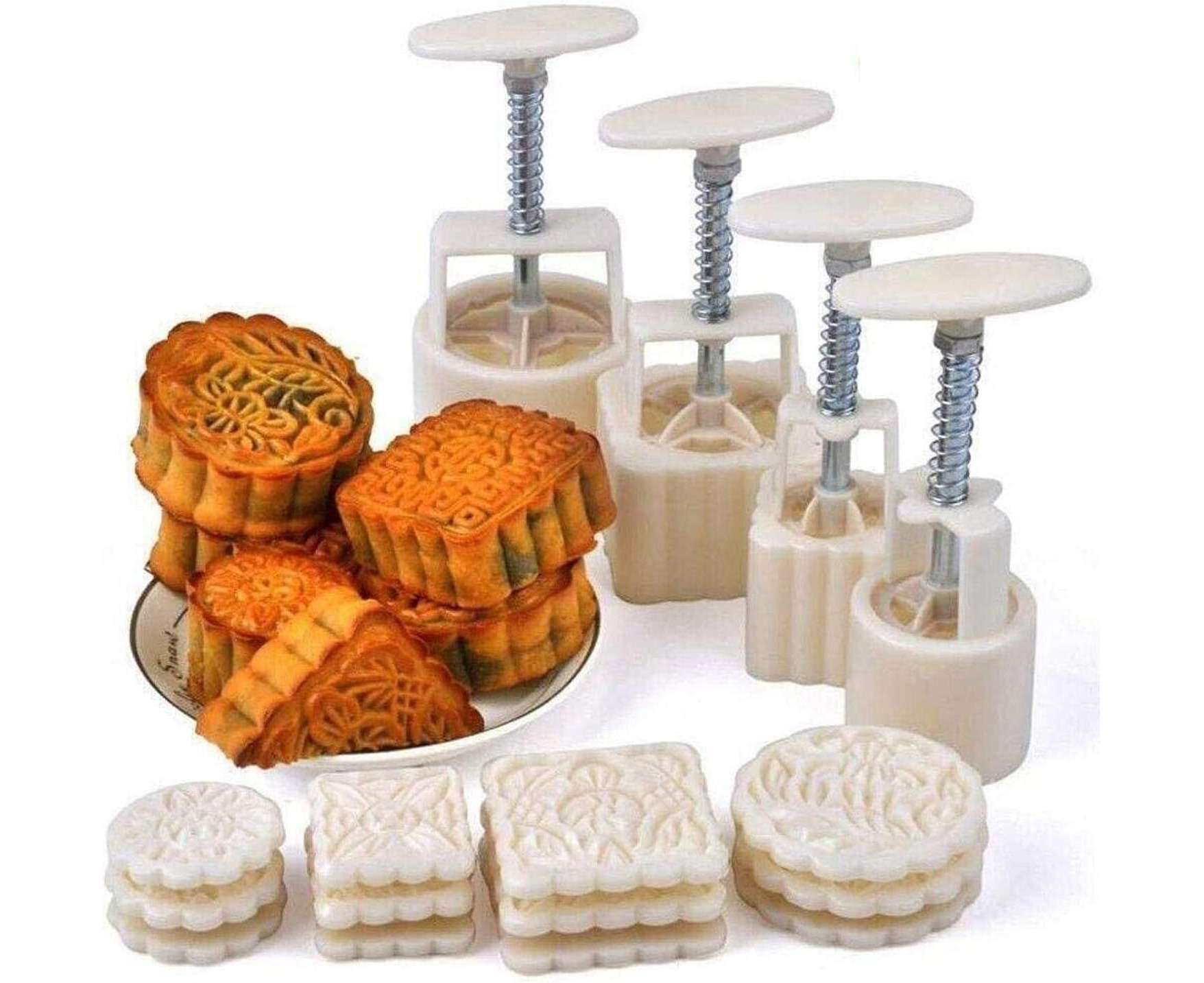 flower Bakery Flower Shape Mooncake Mold,Oriental Pastry and Confectionery Molds Moon Cake Mold Mooncake Mould Cookie Stamp Maamoul Form 