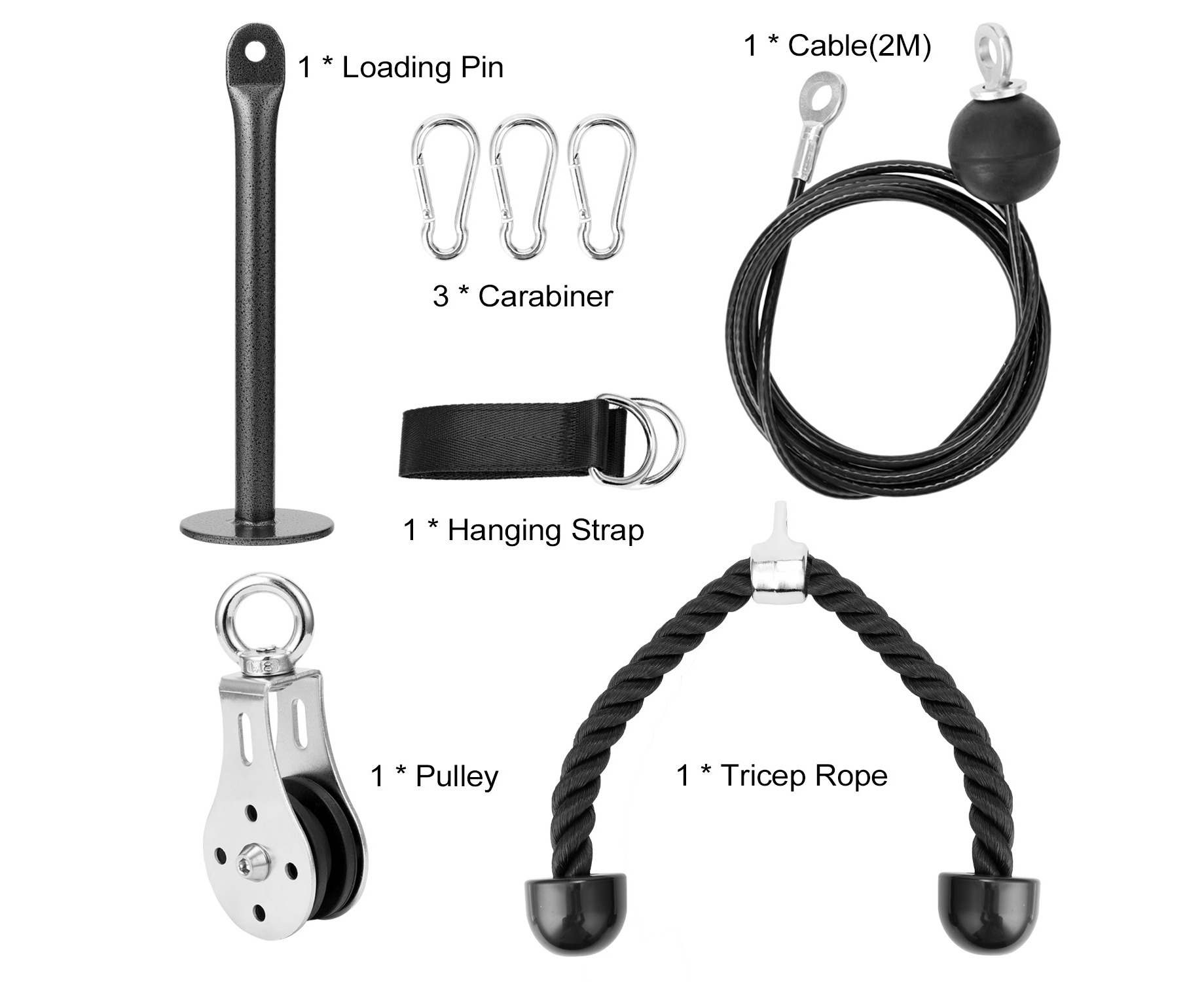 Fitness lat and lift pulley system cable machine 2024 with upgraded loading pin for triceps pull down