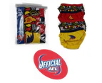 New Boys Kids Official Afl Underwear 4 Pack Briefs Boy Sizes 2-8 Cotton - Multicoloured Adelaide Crows