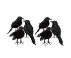 6 x Halloween Decoration Crow Artificial Raven Crow With Feathers Black Bird