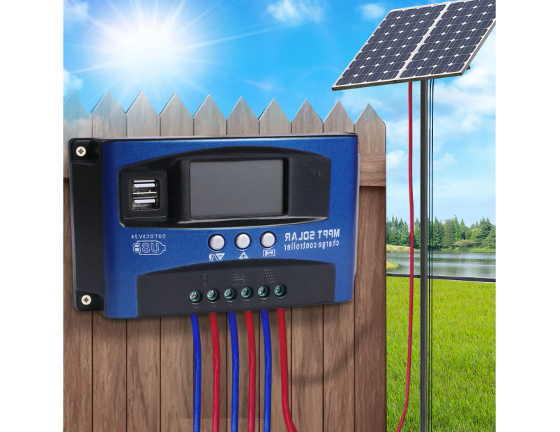 100A Solar Charge Controller 12V 24V Regulator Auto Dual USB Mppt Battery