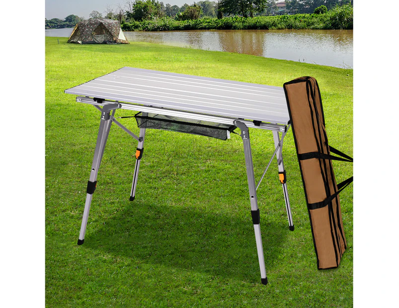 Levede Camping Table Roll Up Folding Portable Aluminium Outdoor BBQ Desk Picnic