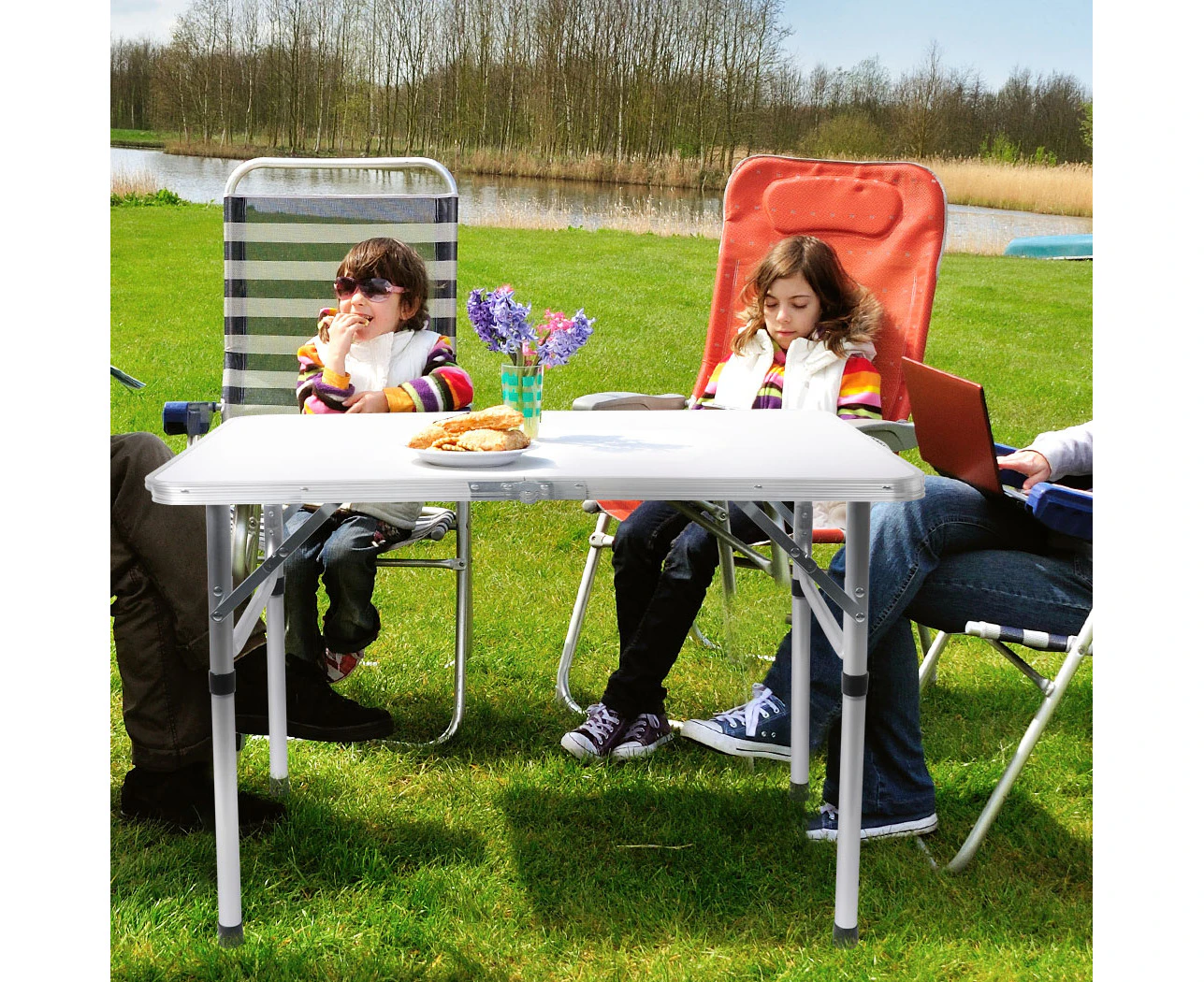 Levede Folding Camping Table Aluminium Portable Picnic Outdoor Foldable BBQ Desk