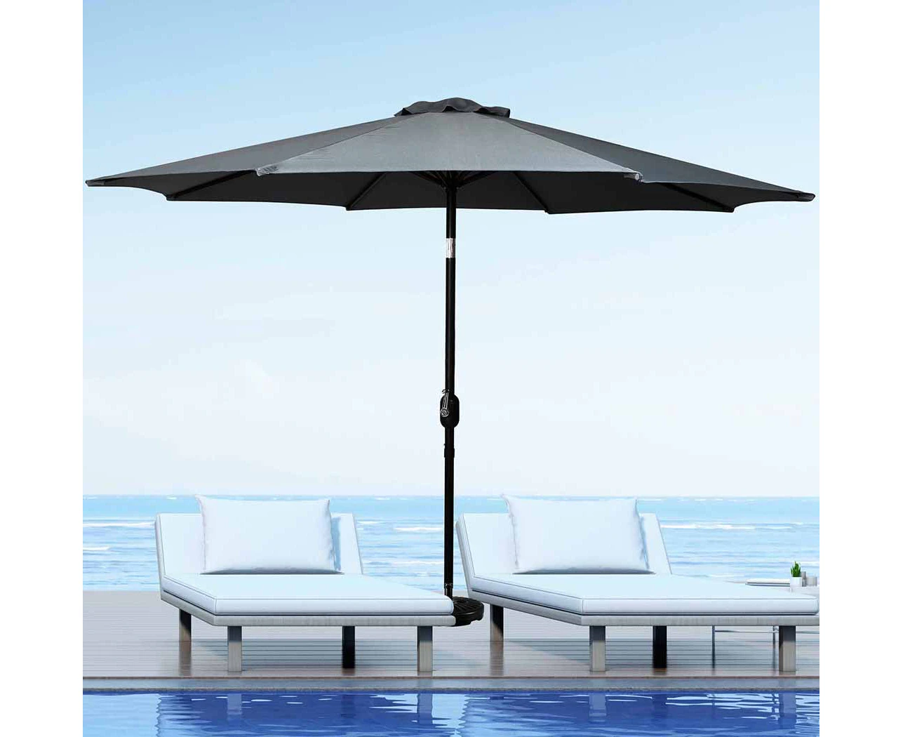 Mountview Umbrella Outdoor Umbrellas Garden Patio Tilt Parasol Beach Canopy 2.7m