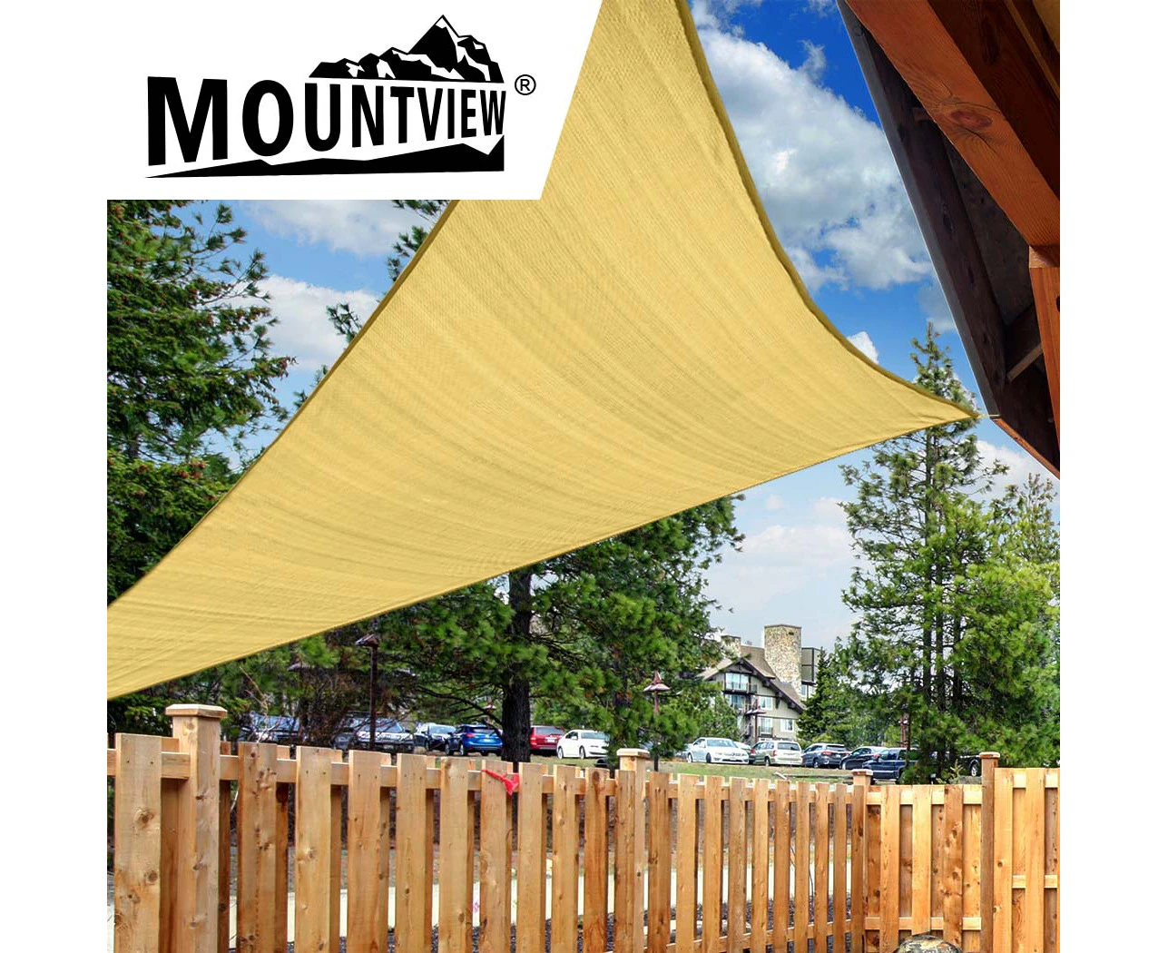 Mountview Sun Shade Sail Cloth Triangle Canopy Outdoor Awning Cover Sand 5x5x5M