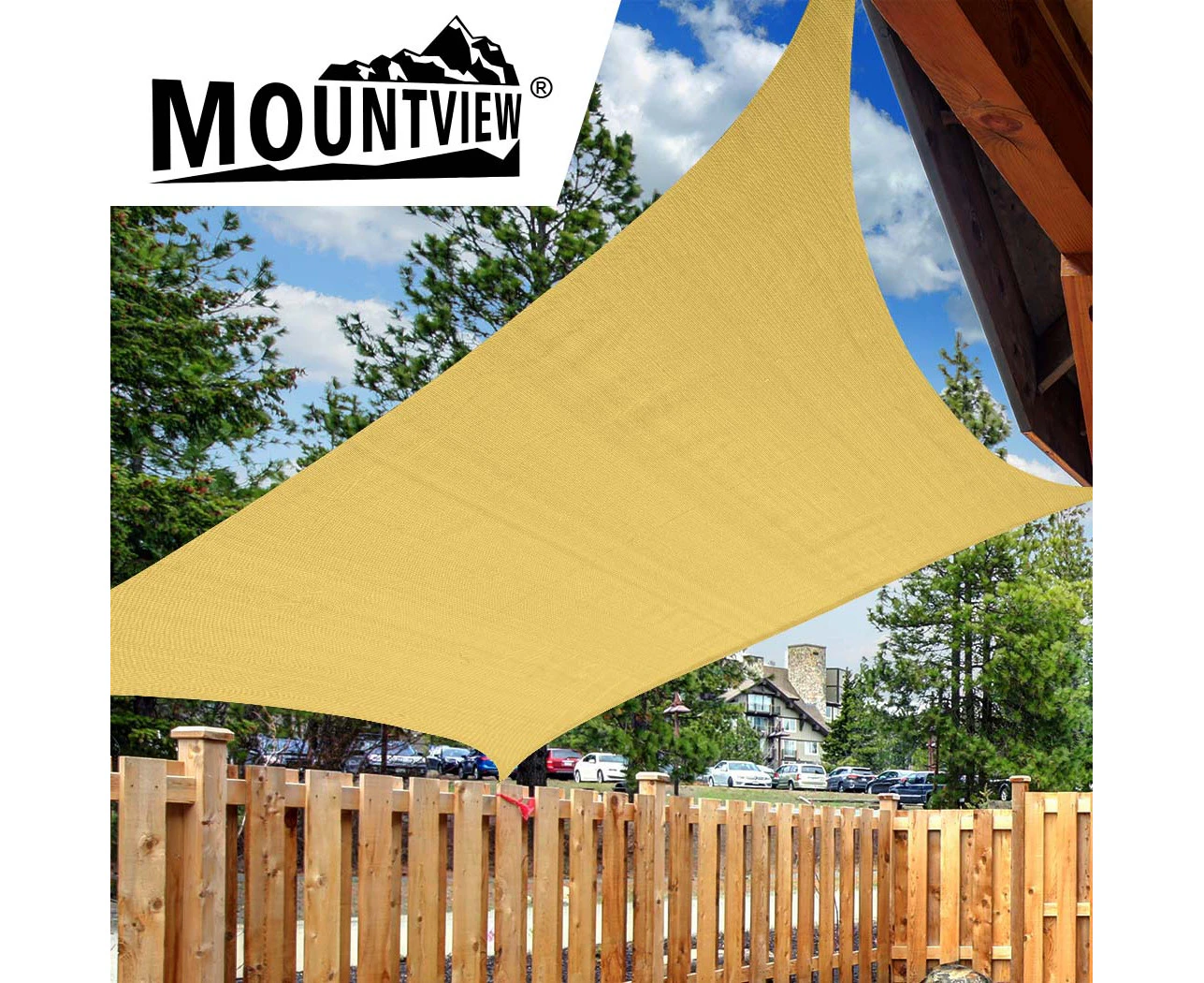 Mountview Sun Shade Sail Cloth Canopy Outdoor Awning Cover Rectangle Sand 5mx3M