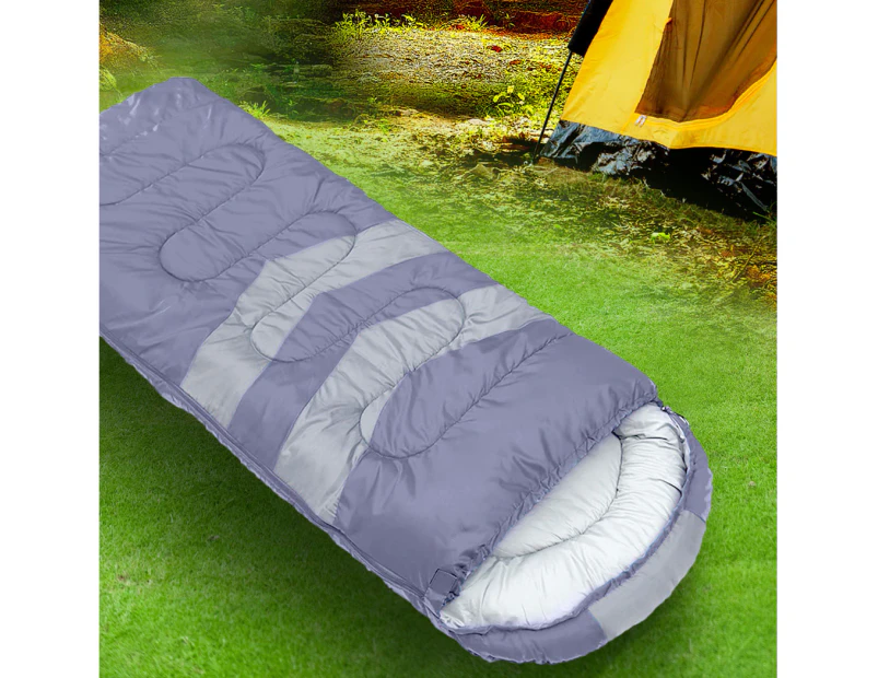 Mountview Single Sleeping Bag Bags Outdoor Camping Hiking Thermal -10? Tent Grey